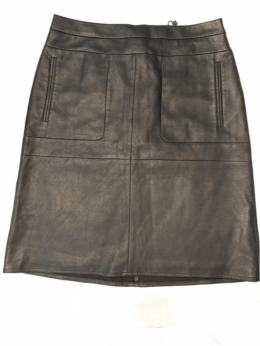 BCBG Maxazria Black Faux Leather Skirt 8